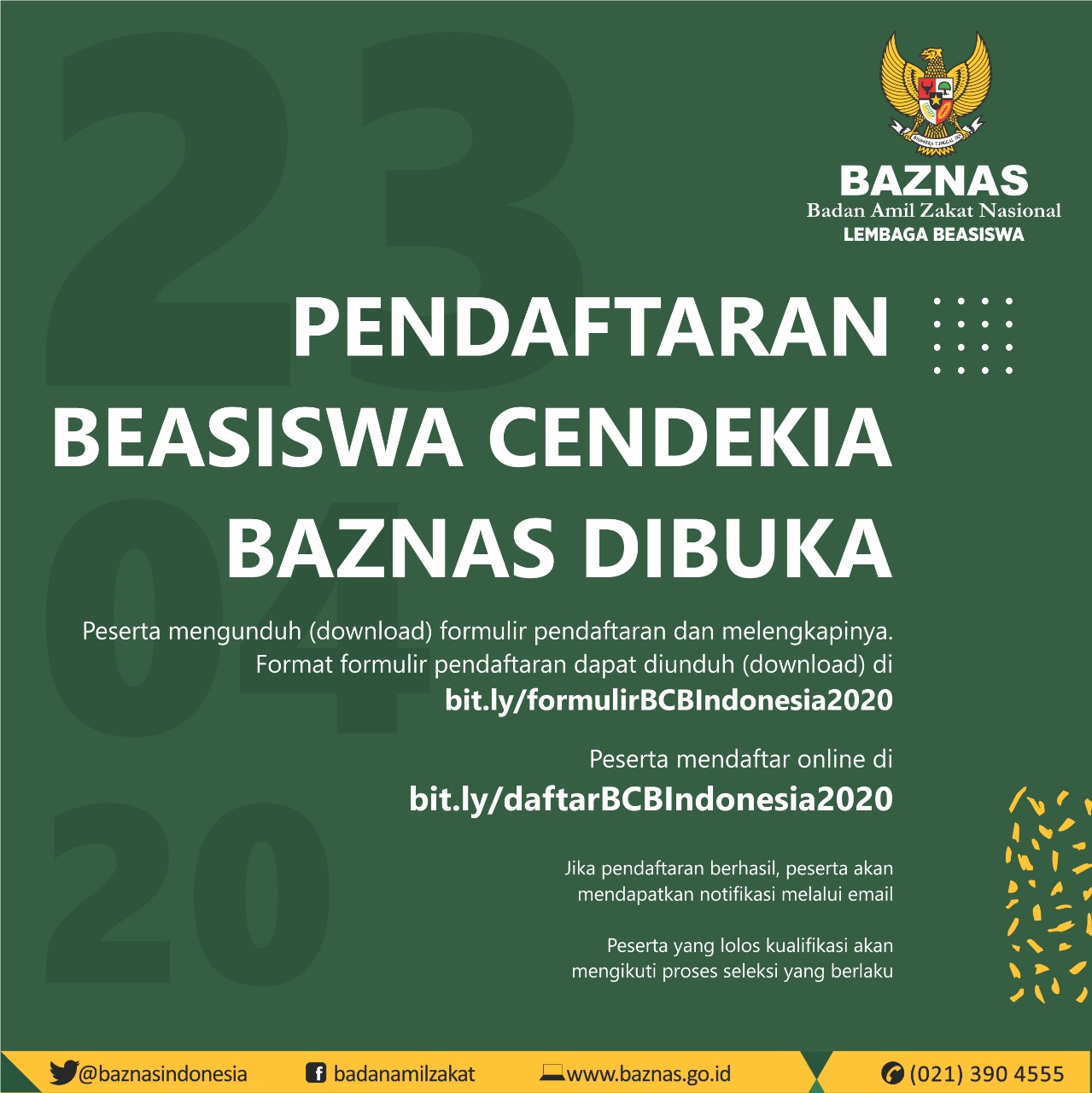 Pendaftaran Beasiswa Cendekia Baznas (Bcb) Batch Ii Tahun 2020 | Universitas Negeri Malang (Um)