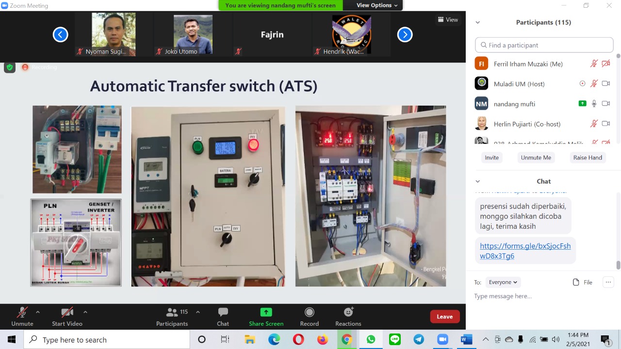 Centre of Advanced Materials for Renewable Energy LP2M UM Lakukan Desiminasi Teknologi PLTS Terintegerasi Smart Home