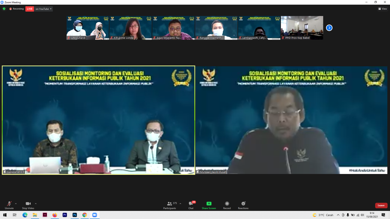 UM Hadiri Sosialisasi Monitoring dan Evaluasi Keterbukaan Badan Publik 2021