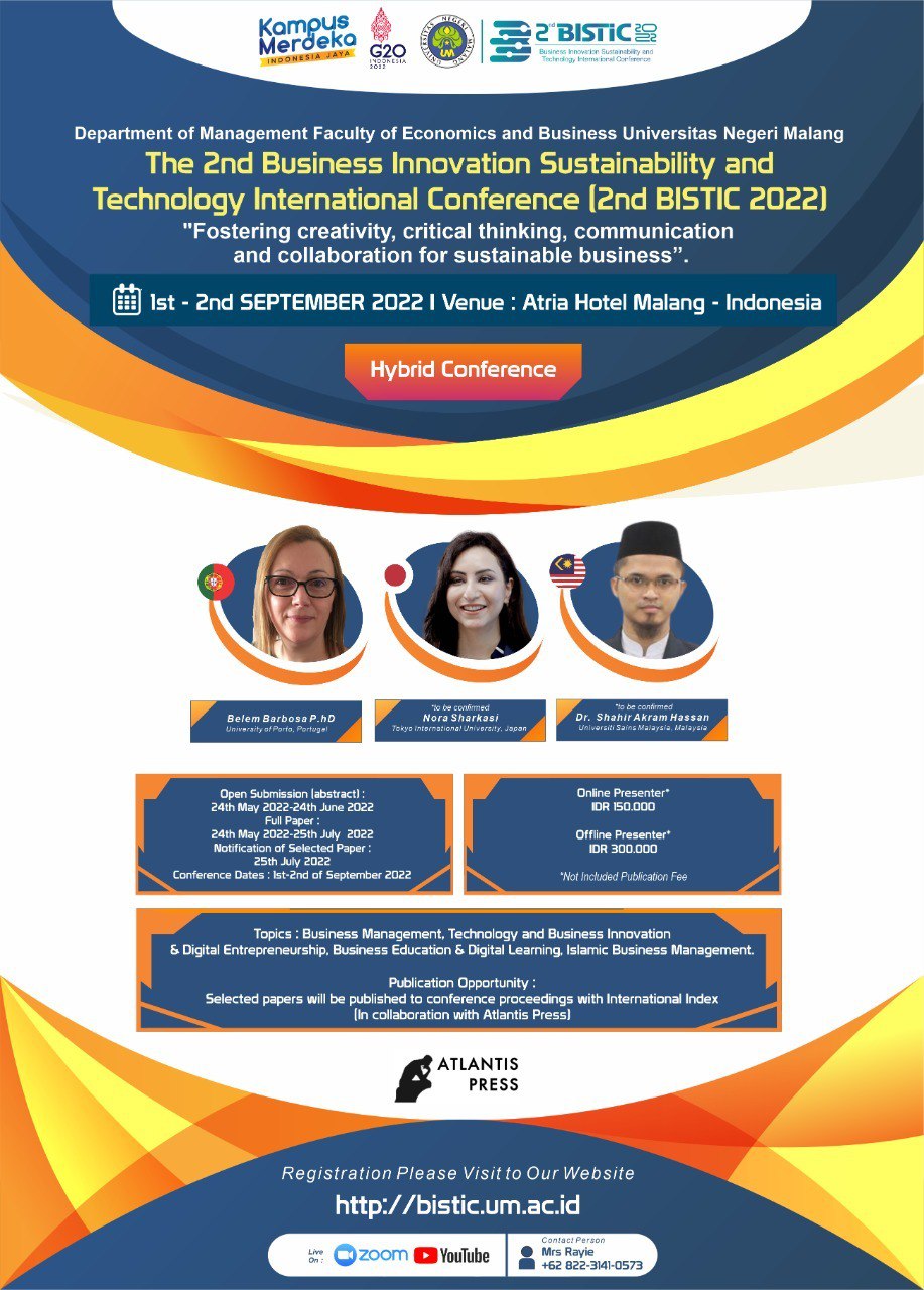 (HYBRID) The 2nd Business Innovation Sustainability and Technology International Conference (2nd BISTIC 2022)
