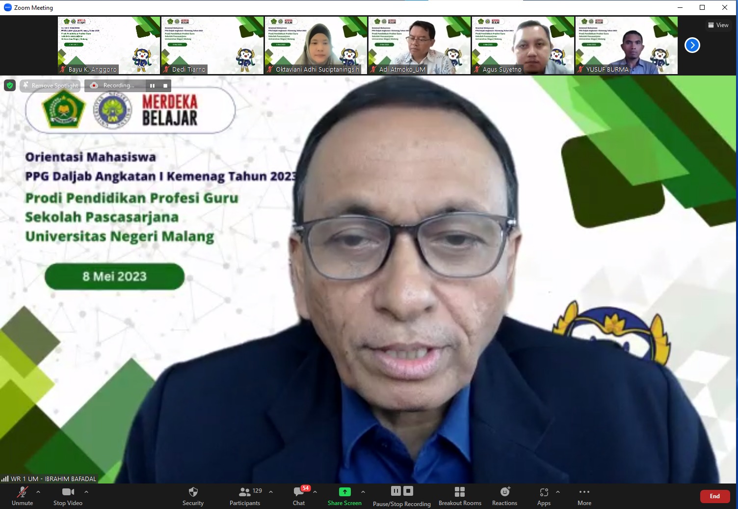 Orientasi Mahasiswa PPG Dalam Jabatan Kategori I Kemenag Tahun 2023