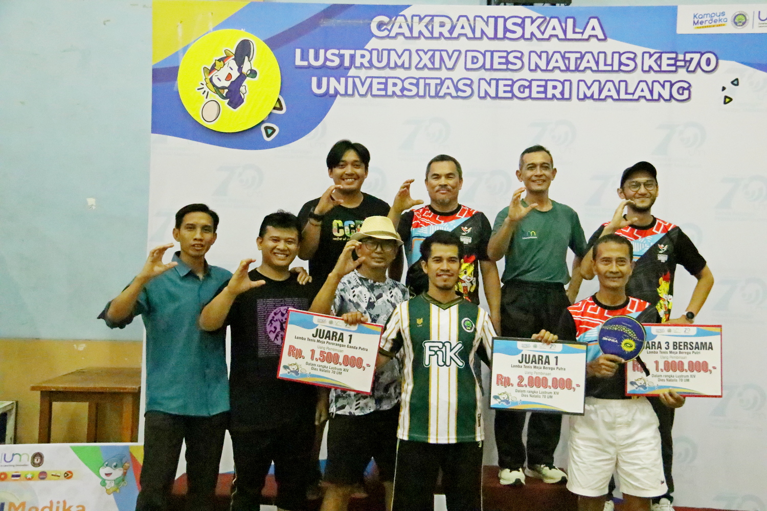 Fakultas Ilmu Keolahragaan Raih Juara dalam Laga Tenis Meja UM