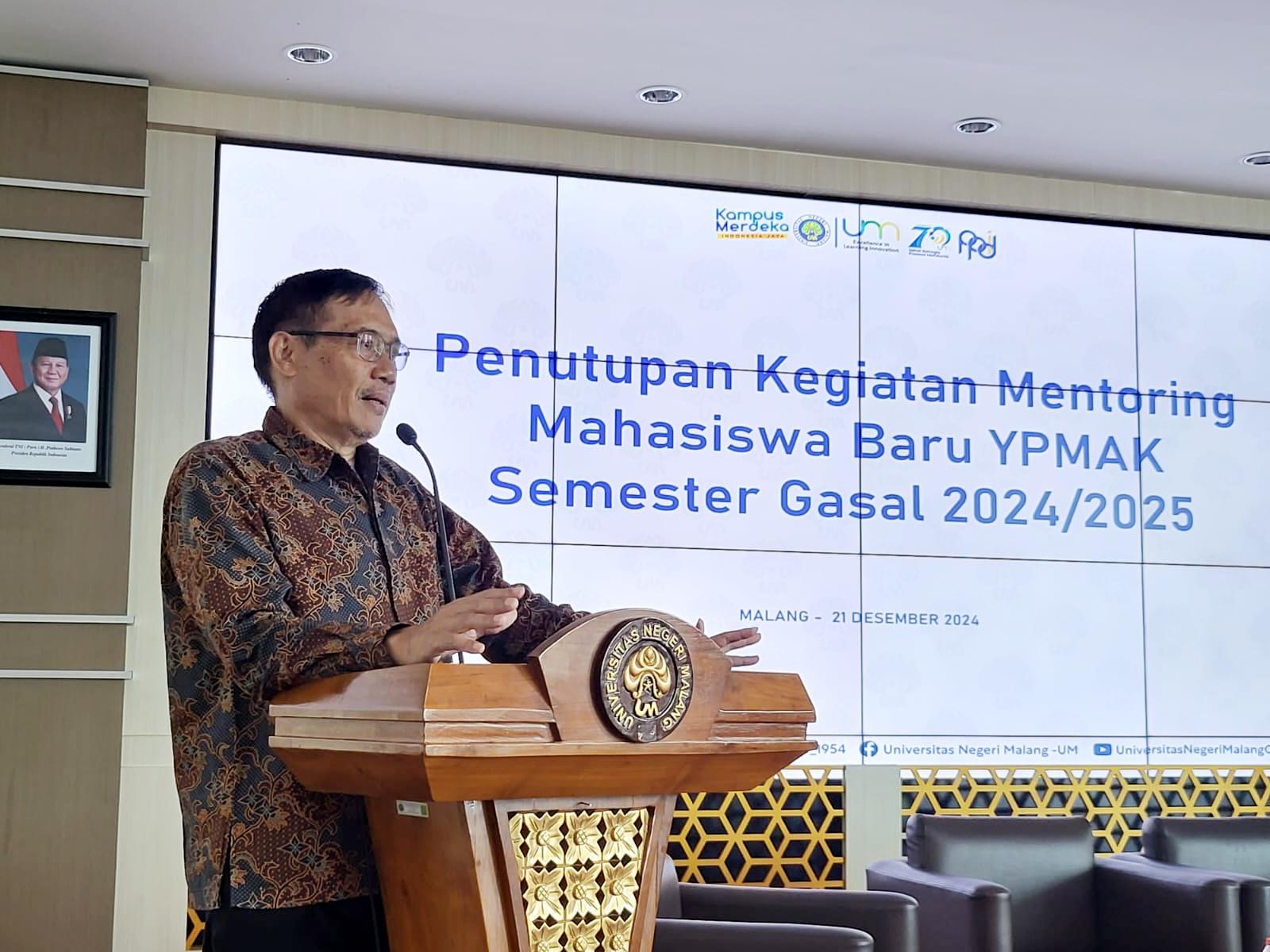 Penutupan Kegiatan Mentoring Maba YPMAK, Rektor UM Tekankan Perubahan Positif