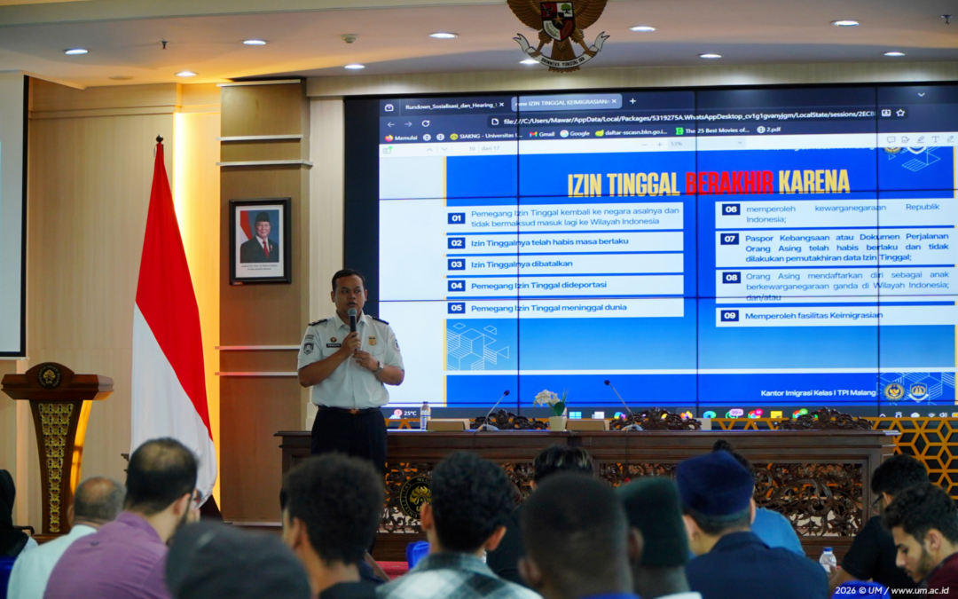 Perkuat Integritas Mahasiswa Internasional, UM Gelar Forum Sosialisasi Keimigrasian