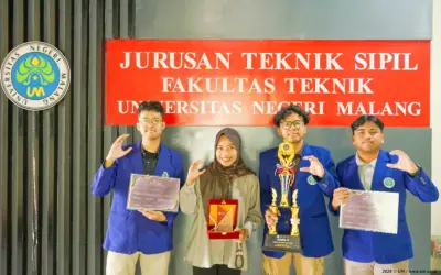 Mahasiswa UM Borong Juara Lomba Jembatan Nasional 2026