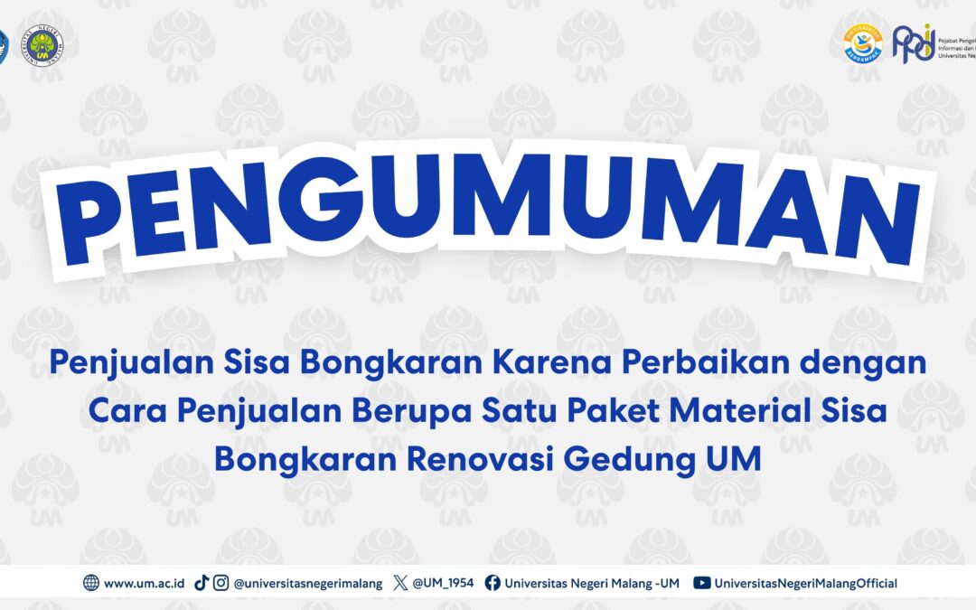Penjualan Sisa Bongkaran Gedung UM